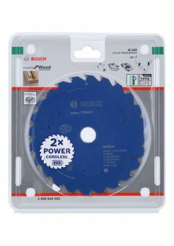 BOSCH žagin list za akumulatorske žage; Expert for Wood 160x20x1,5/1x24T 2608644503