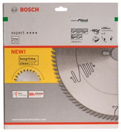 BOSCH žagin list Expert for Wood 250 x 30 x 3,2 mm, 80 2608642507