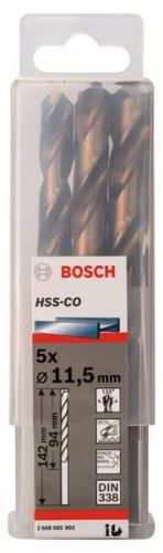 BOSCH Svedri za kovino HSS-Co, DIN 338 11,5 x 94 x 142 mm (5 kosov) 2608585902