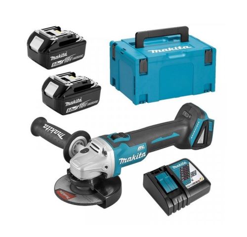 Makita Aku kotni brusilnik 125mm Li-ion LXT 18V/5.0Ah, Makpac DGA506RTJ