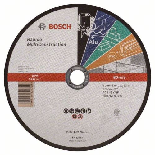 BOSCH Rezalna plošča ravna Rapido Multi Construction ACS 46 V BF, 230 mm, 1,9 mm 2608602767