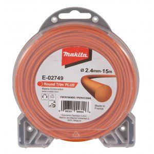 MAKITA vrvica najlon Plus 2,4 mm, 15 m, oranžna, okrogla E-02749