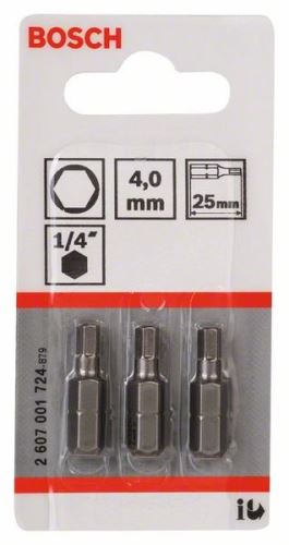 BOSCH Vijačni nastavek ekstra trd Extra-Hart HEX 4, 25 mm (3 kosi) 2607001724