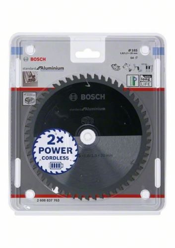 BOSCH žagin list za akumulatorske žage; Standard za aluminij 165x20x1,8/1,3x54T 2608837763