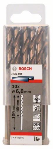 BOSCH Svedri za kovino HSS-Co, DIN 338 6,8 x 69 x 109 mm (10 kos) 2608585891