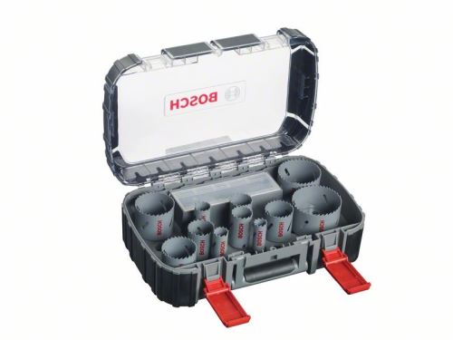 BOSCH 17-delni set univerzalnih luknjačev HSS BIM 20; 22; 25; 32; 35; 40; 44; 51; 60; 68; 76 mm 2608580888