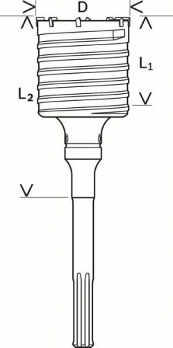 BOSCH Votli sveder SDS-max-9 100 x 80 x 300 mm F00Y145200