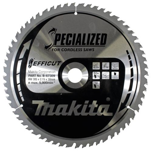 MAKITA rezalna žaga za les Efficut 305x2,15x30 mm 60 zob B-67309