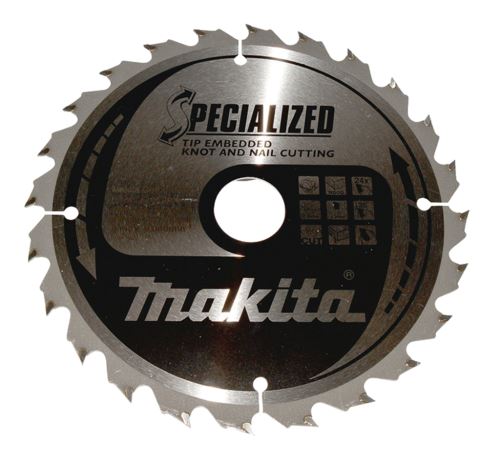 MAKITA žagin list za les SPECIALIZED z vdolbinimi zobmi 190x2x30 mm 24 zob B-33118