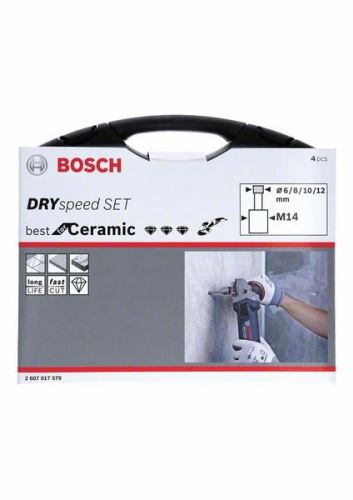 BOSCH 4-delni set suhih diamantnih svedrov Best for Ceramic z M14 - ⌀6/8/10/12 mm 2607017579