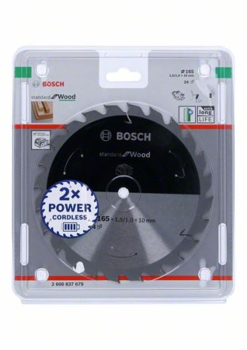 BOSCH žagin list za akumulatorske žage; Standard za les 165x10x1,5/1,0x24T 2608837679