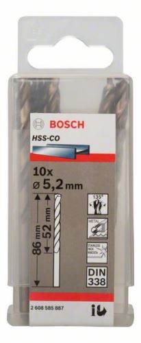 BOSCH Svedri za kovino HSS-Co, DIN 338 5,2 x 52 x 86 mm (10 kos) 2608585887