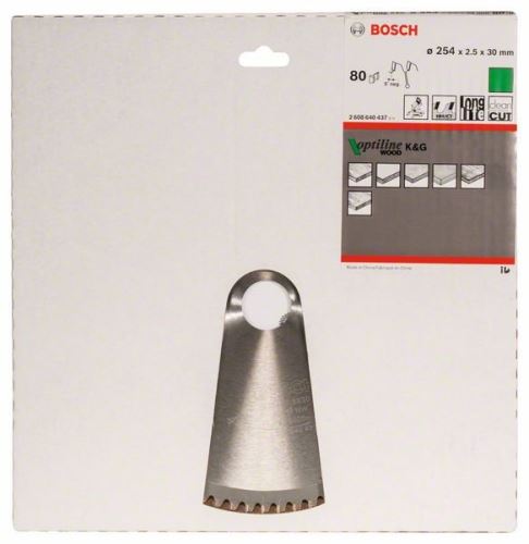 BOSCH žagin list Optiline Wood 254 x 30 x 2,5 mm, 80 2608640437