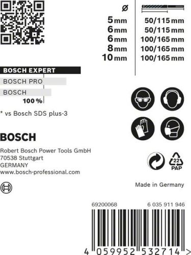 BOSCH EXPERT SDS plus-7X set 5/6/6/8/10 mm, 5 kosov 2608900197