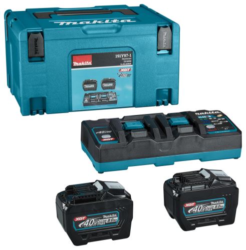 MAKITA Li-ion XGT 40V komplet 2 kos BL4080F+1 kos dvojni polnilec DC40RB+1 kos Makpac 191Y97-1