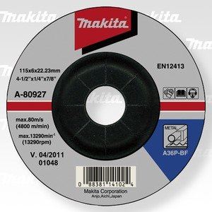 MAKITA brus jeklo 115x6x22,23 mm A-80927