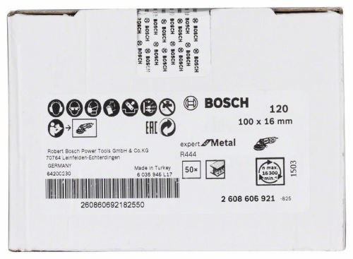 BOSCH plošča za brušenje vlaken; 100 x 16 mm, K120 2608606921