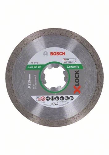 BOSCH X-LOCK Diamantna rezalna plošča Standard for Ceramic system 115 x 22,23 x 1,6 x 7 mm 2608615137